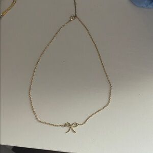 (3 pack) Delicate Bow Necklace+ thick chain+ forever 21 rose gold necklace